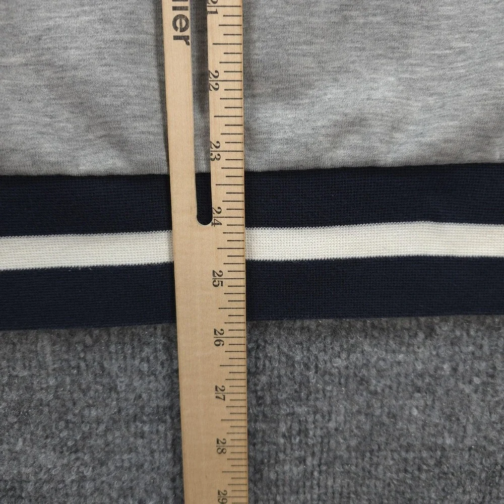 Polo Ralph Lauren Hoodie Mens Medium Gray Spellout Logo Pullover Stripe Stretch